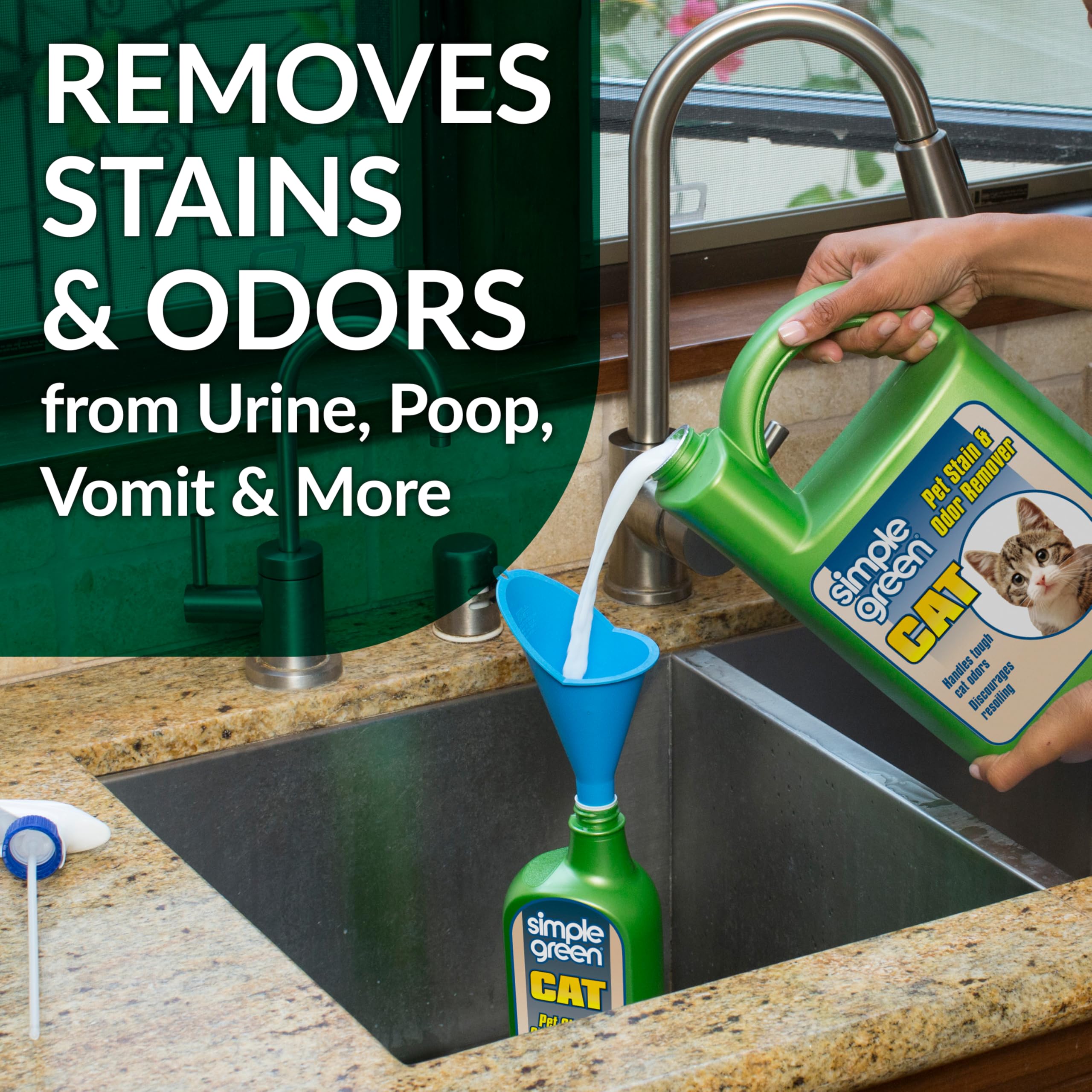 Cat Stain & Odor Remover - Enzyme Cleaner for Cat Urine, Feces, Blood, Vomit - 32oz - Image 3